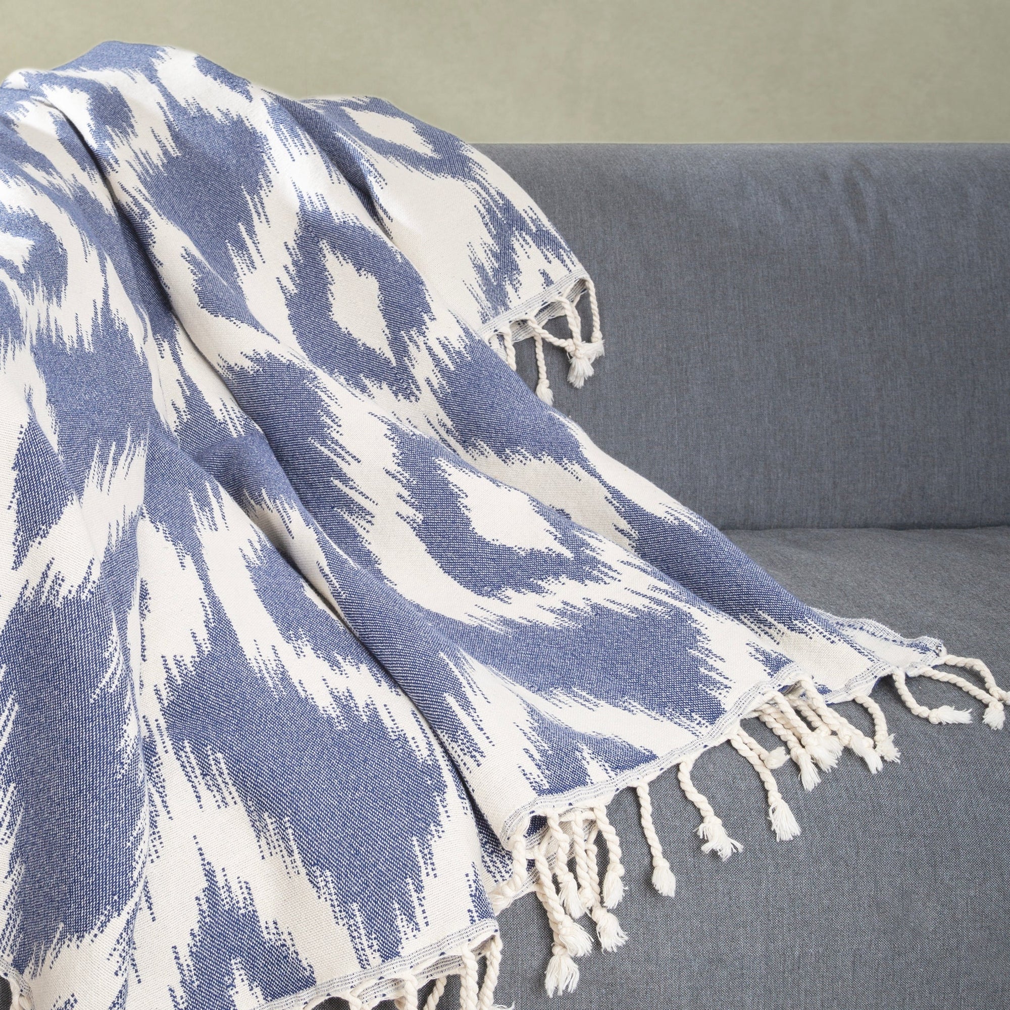 Indigo Ikat Throw